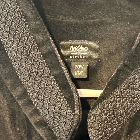 Mossimo Jacket Blazer Black Velvet Embroidered Stretch Lined Long Sleeve Women - Picture 4 of 10
